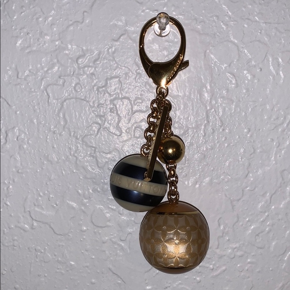 💛Gold Brass Mini Lin Lv Logo Bag Charm Keychain💛